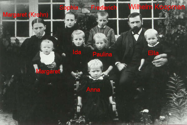Wilhelm Koopman and wife Margareta family portrait with names