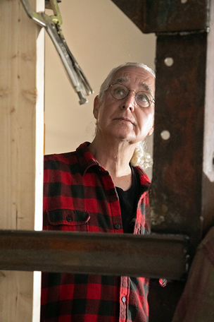 Ronald L Siebler with the Dallas Holocaust Museum boxcar.